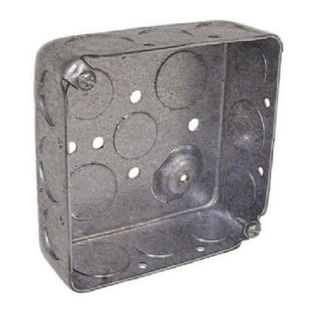 Raco Electrical Box, 21 cu in, Square Box Type, 2 Gangs, Steel, Square Shape 8192